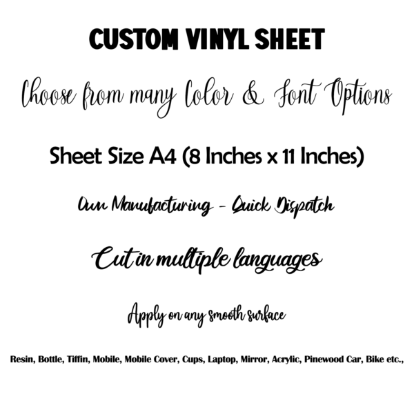Customized A4 Metallic Vinyl Stickers