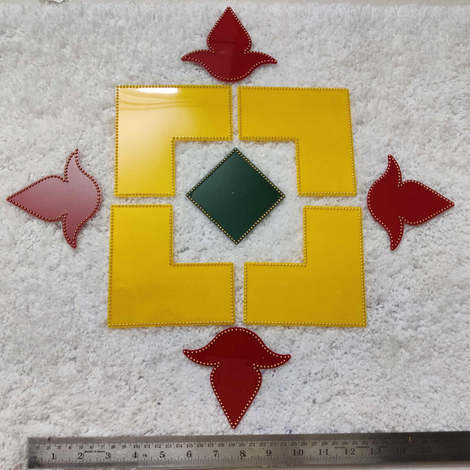 Rangoli : Big Swastik (4+4+1) – Opaque – Craft Material Hub
