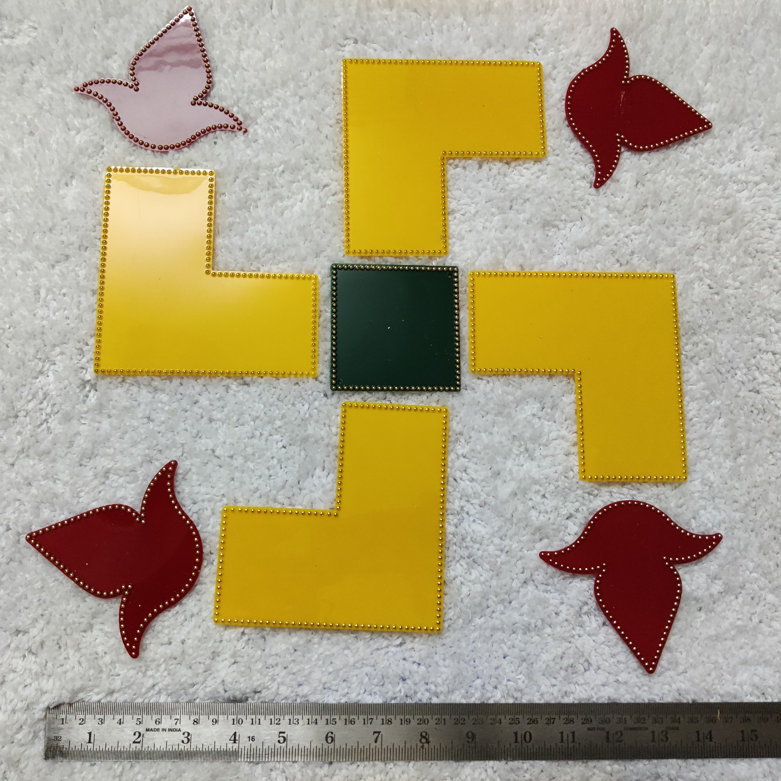 Rangoli : Big Swastik (4+4+1) – Opaque – Craft Material Hub