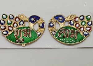 Acrylic Base : Meena Sitting Peacock Shubh Labh (10 pair)