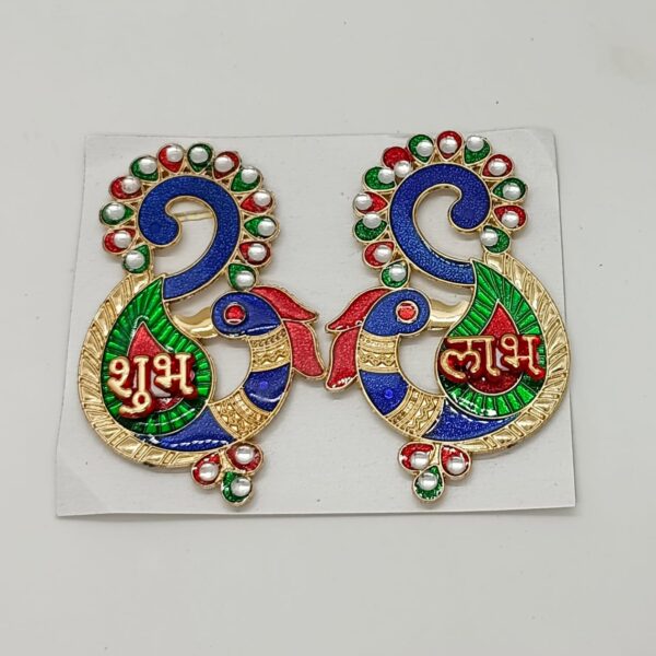 Acrylic Base : Meena Peacock Shubh Labh (10 pair)