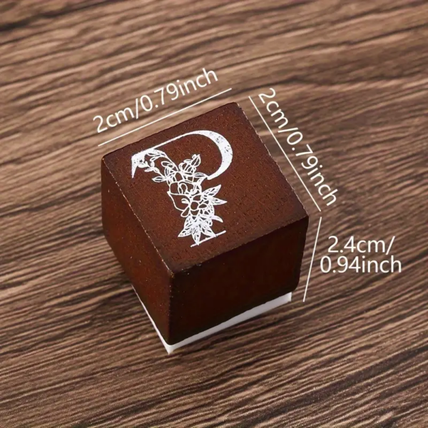 Floral Capital Letters Series Wooden Stamps Set - Alphabet - Image 6