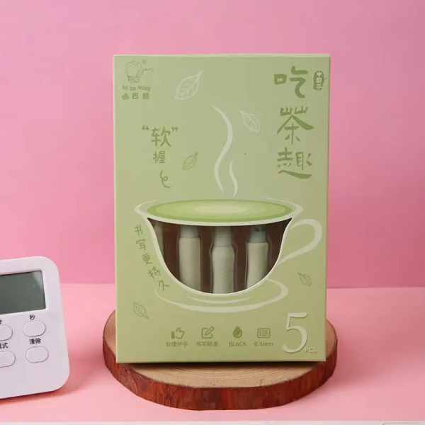Kawaii Drinking Tea Themed Pen Set