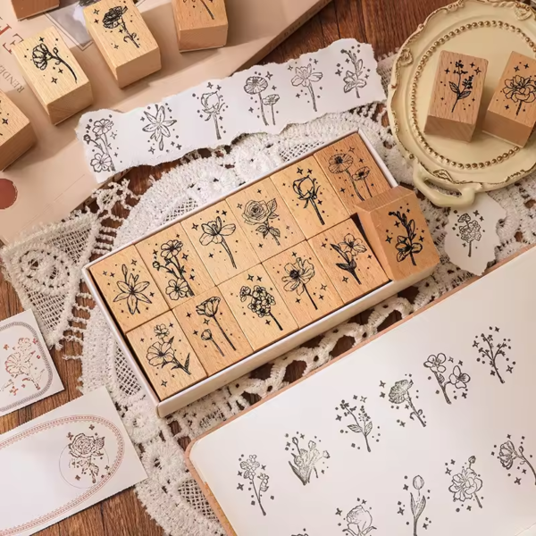 Flowers and Plants Wooden Stamp Series - Image 2