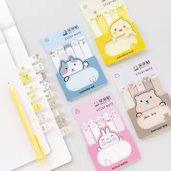 Cute Animal theme Sticky cum Peep Out Notes