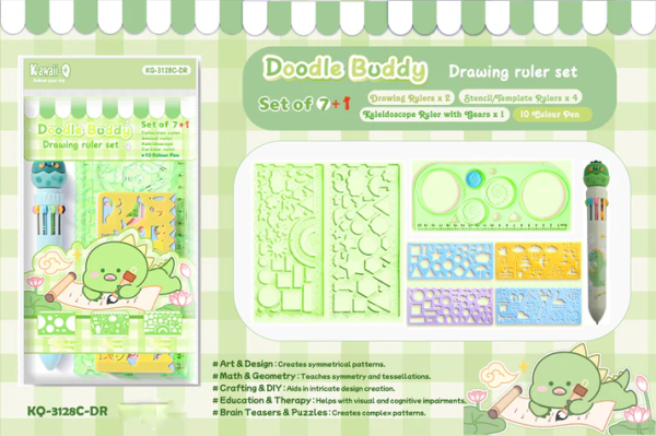 Drawing Ruler and Stencil Combo Set
