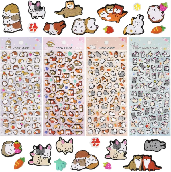 Cute 3D Animal Puffy Stickers