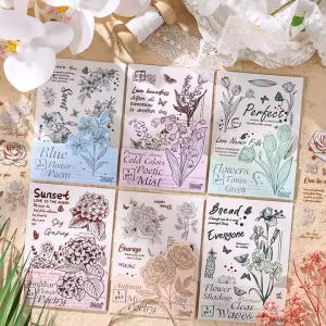 Floral Poetry Flower Plant PET Sticker Series