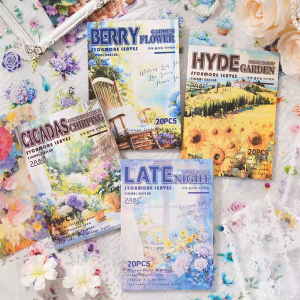 Scycamore Leaves Floral Design PET Sticker Book