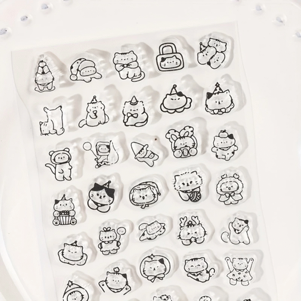 Clear Stamp - Cute Cartoon Cat Stamp - Image 4