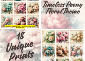 Material Papers - Timeless Peony Floral Theme