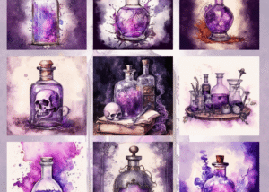 Material Papers - Alchemy Bottle in Deep Lilac Theme