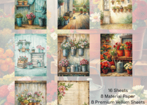 Material Papers - Antique Floral Elegance Theme