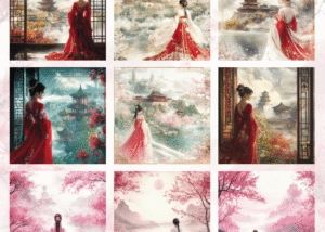 Material Papers - Graceful Geisha Theme