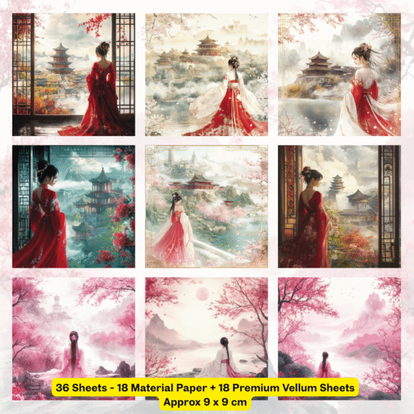 Material Papers - Graceful Geisha Theme