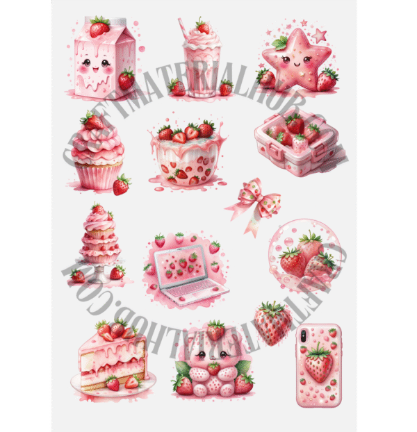 Kawaii Strawberry Sips Sheet