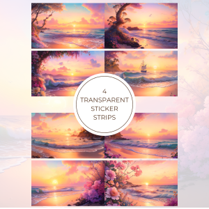Signature Transparent Sticker Strip - Beach Sunset
