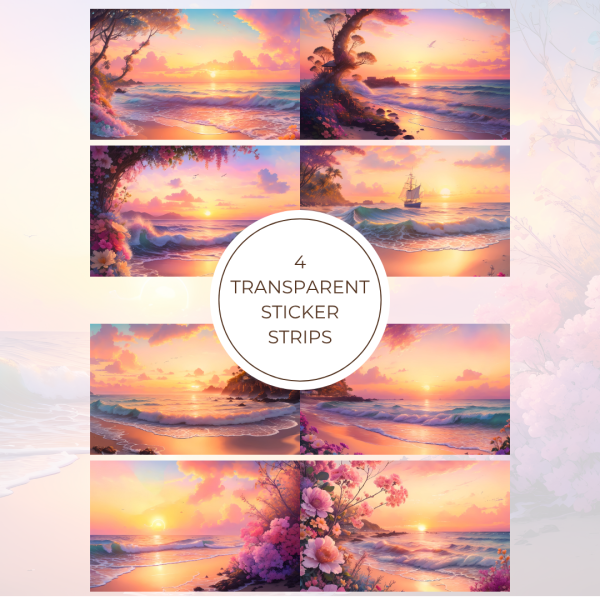 Signature Transparent Sticker Strip - Beach Sunset