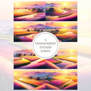 Signature Transparent Sticker Strip - Rice Field