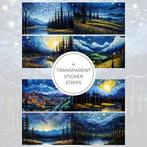 Signature Transparent Sticker Strip - Starry Night - 1