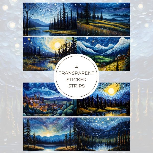 Signature Transparent Sticker Strip - Starry Night - 1