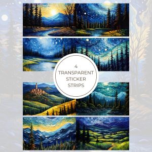 Signature Transparent Sticker Strip - Starry Night - 2