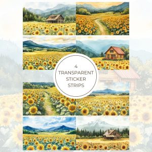 Signature Transparent Sticker Strip - Sunflower