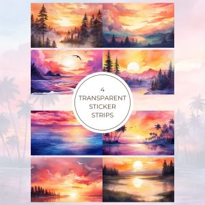 Signature Transparent Sticker Strip - Sunset