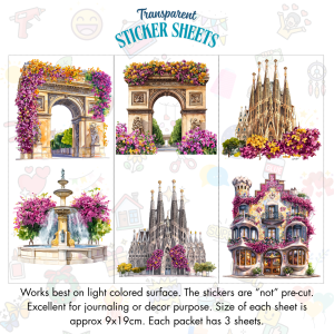 Signature Series Sticker Cards - Barcelona Buildings