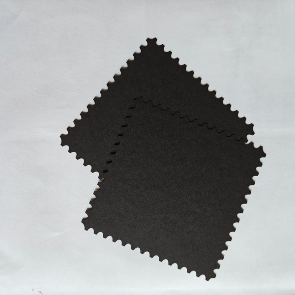 Postage Stamp Cutouts Square Black