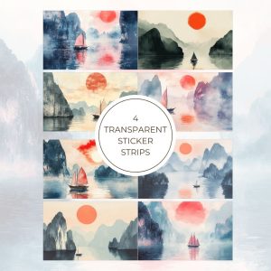 Signature Transparent Sticker Strip - Abstract Landscape