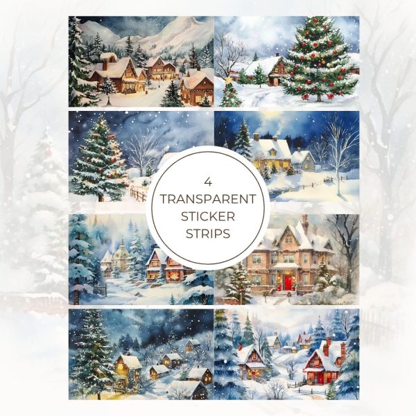 Signature Transparent Sticker Strip - Christmas