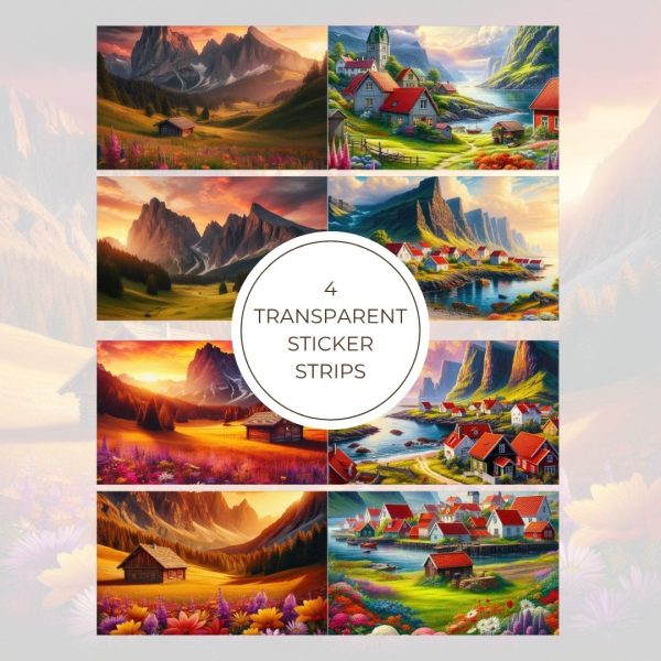 Signature Transparent Sticker Strip - Countryside Landscape