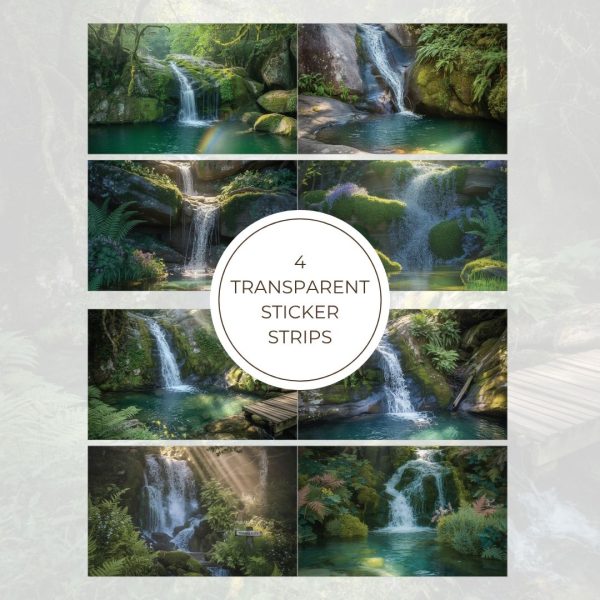 Signature Transparent Sticker Strip - Forest Waterfall