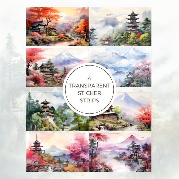 Signature Transparent Sticker Strip - Japanese Landscape