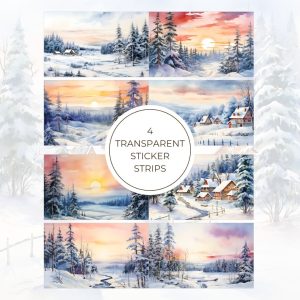 Signature Transparent Sticker Strip - Snowy Landscape