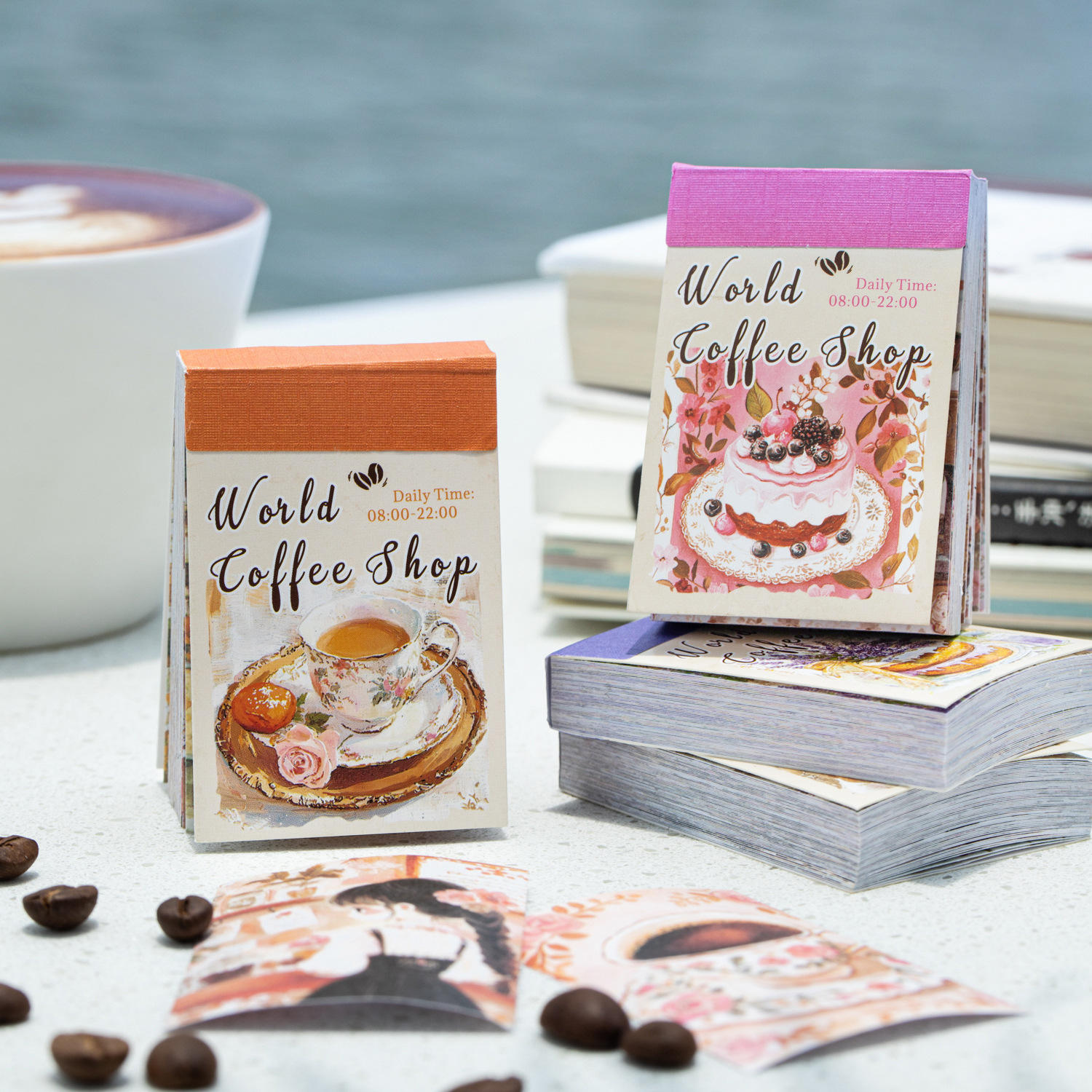 World Coffee Shop Series Sticker Book - Craft Material Hub