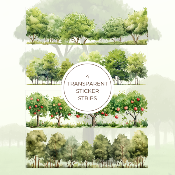 Signature Transparent Sticker Strip - Trees 1