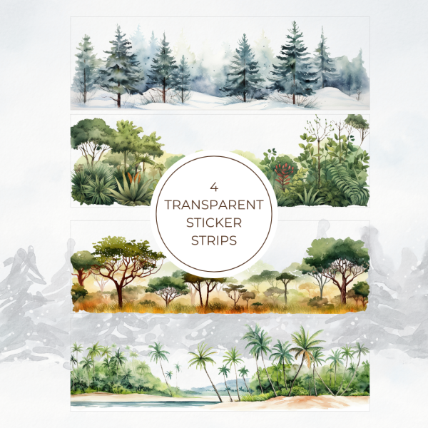 Signature Transparent Sticker Strip - Trees 3
