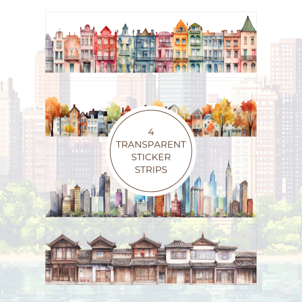 Signature Transparent Sticker Strip - Cityscape