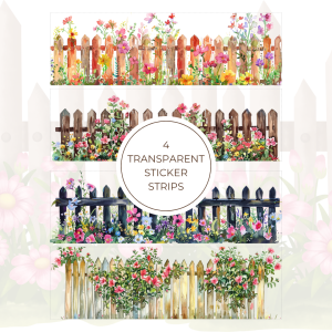 Signature Transparent Sticker Strip - Floral Fence