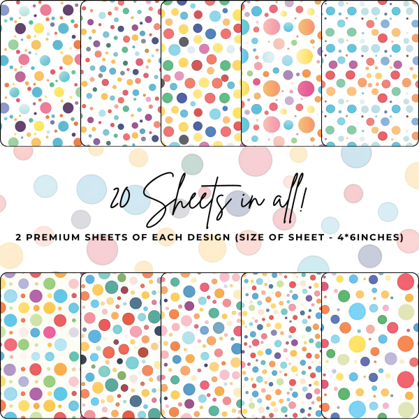 Signature Material Paper – Rainbow Polka Dots