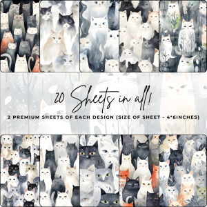 Signature Material Paper - Whimsical Cats