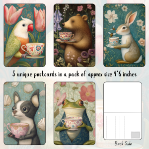 Signature Series Postcards - Animal Tea Time