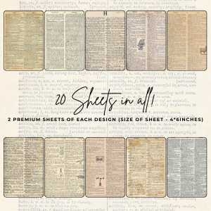 Signature Material Paper – Old Dictionary Pages