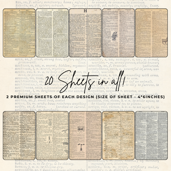 Signature Material Paper – Old Dictionary Pages