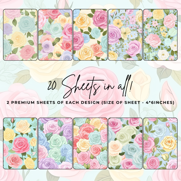 Signature Material Paper – Pastel Roses Floral