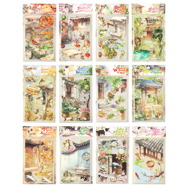 Watercolor Landscape and  Journaling Stickers