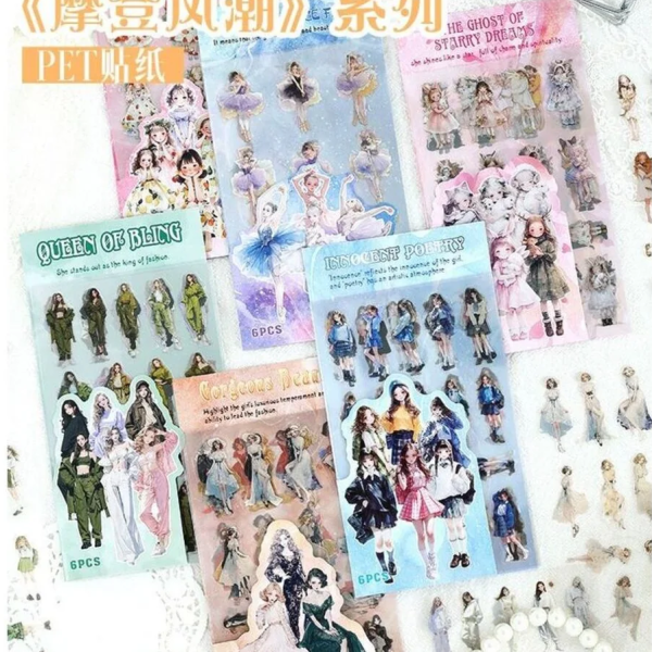 Premium PET Fashion Girl Stickers