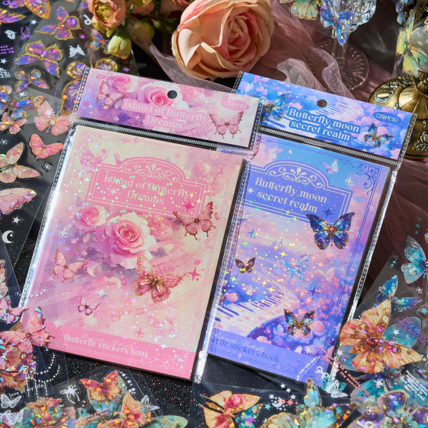 Aesthetic Holographic Butterfly Sticker Book